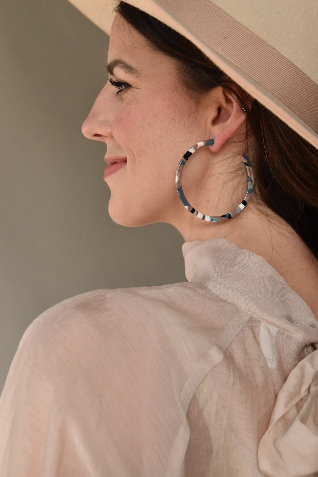 Holly Mega Hoop Earrings - Desert Camo - LINNY CO WholesaleAcetate