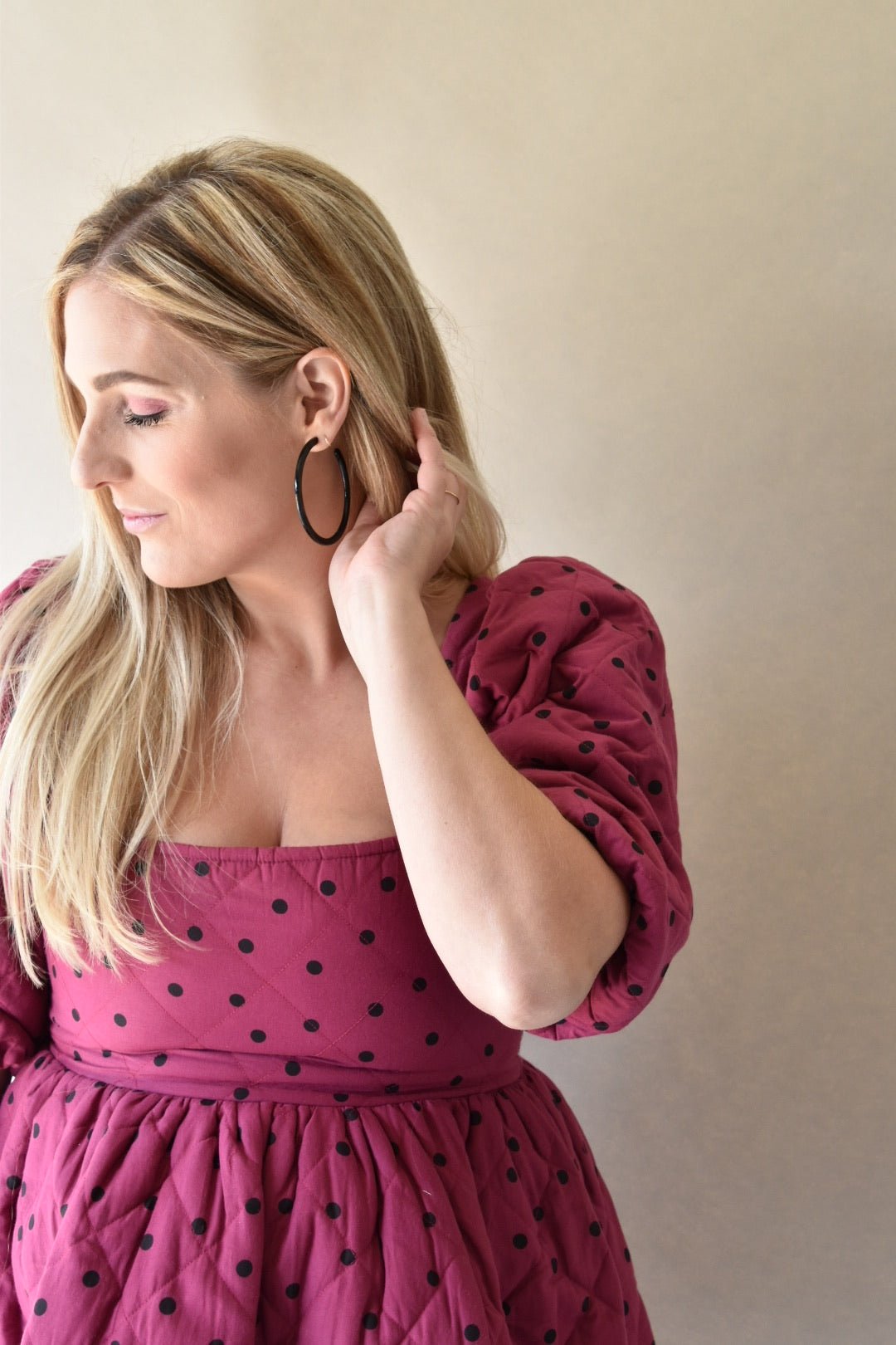 Holly Mega Hoop Earrings - True Black - LINNY CO WholesaleAcetate