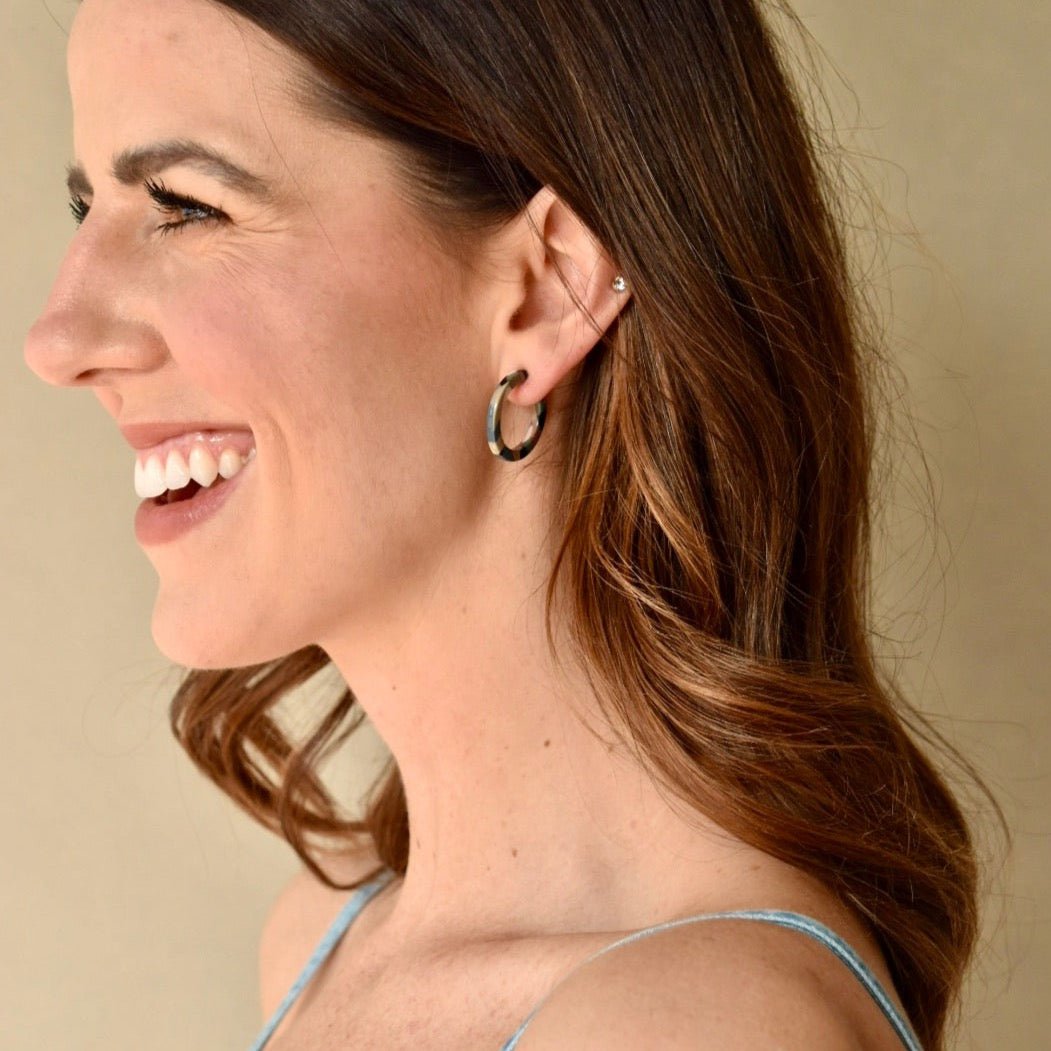 Holly Mini Hoop Earrings - Desert Camo - LINNY CO WholesaleAcetate