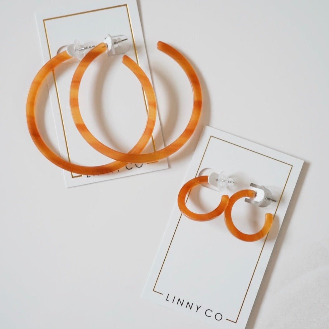 Holly Mini Hoop - Honey - Earrings - LINNY CO WholesaleAcetate