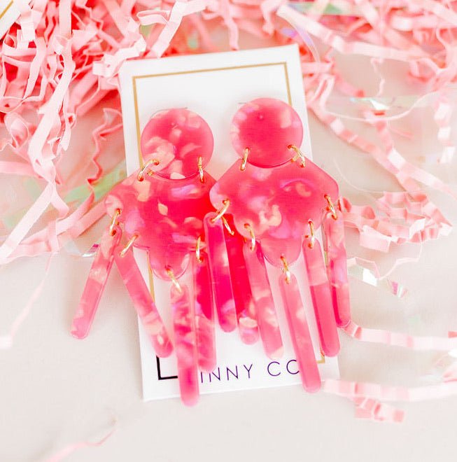 Janelle - Azalea Pink - Earrings - LINNY CO WholesaleAcetate