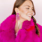 Janelle - Magenta Glitter - Earrings - LINNY CO WholesaleAcetate