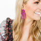 Janelle - Magenta Glitter - Earrings - LINNY CO WholesaleAcetate