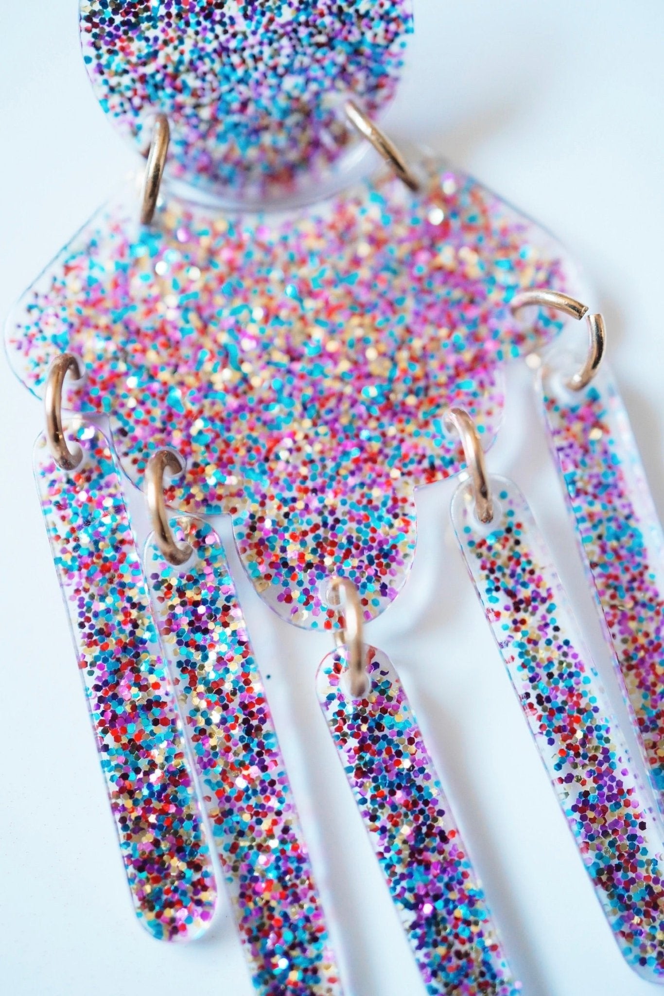 Janelle - Multi Glitter - Earrings - LINNY CO WholesaleAcetate