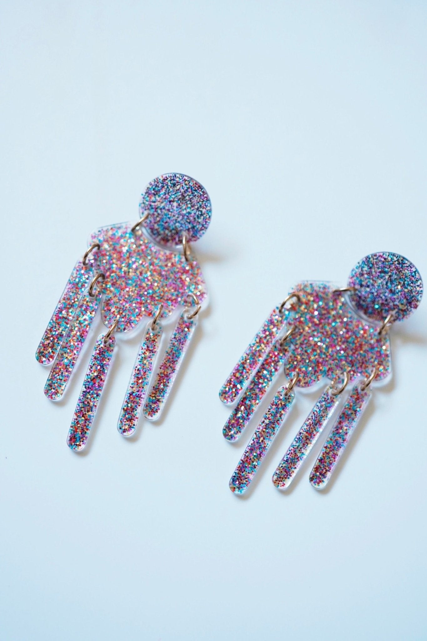 Janelle - Multi Glitter - Earrings - LINNY CO WholesaleAcetate