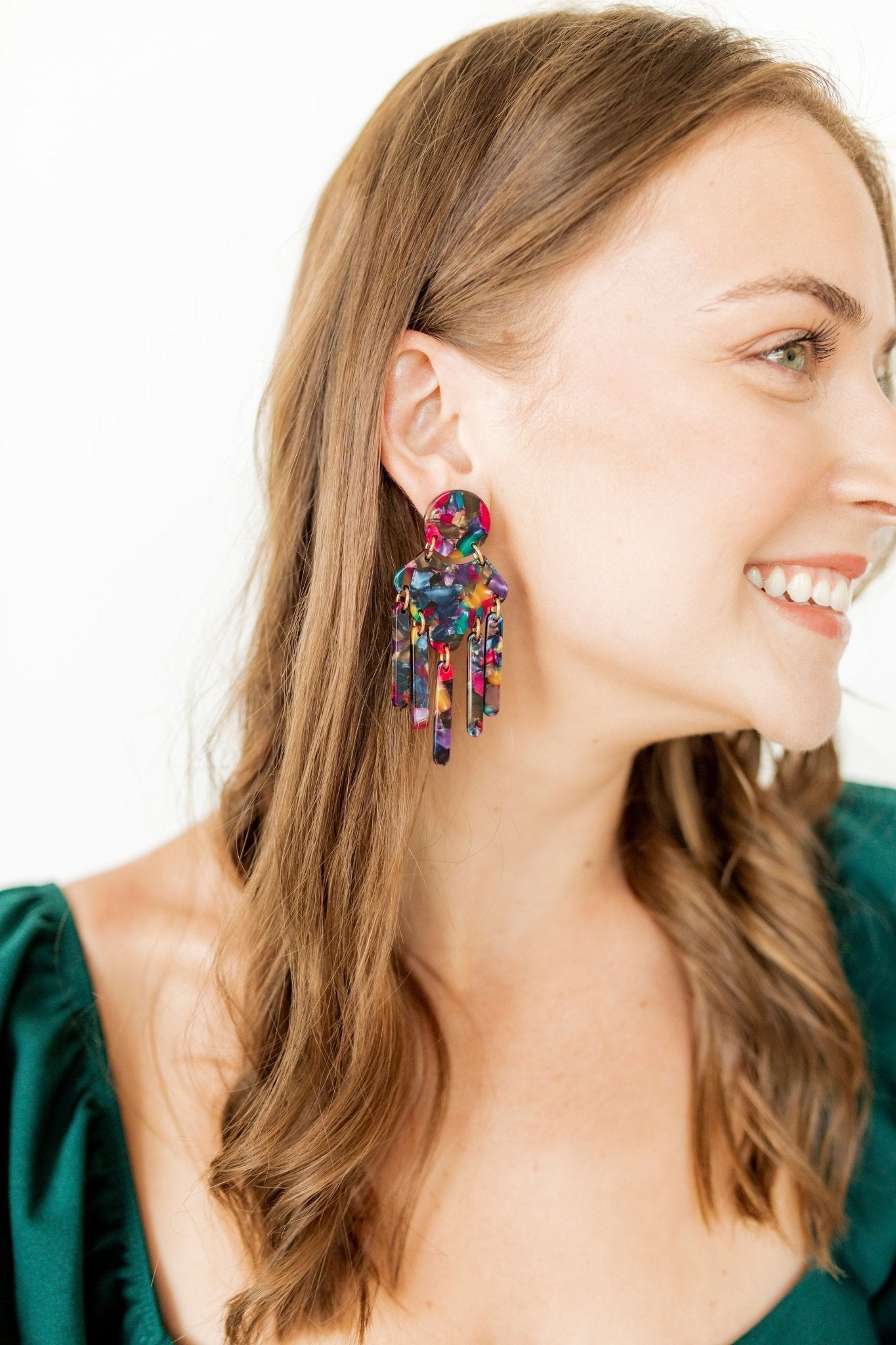 Janelle - Retro Camo - Earrings - LINNY CO WholesaleAcetate