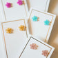 Jenna Flower Stud - Silver Glitter - Earrings - LINNY CO WholesaleAcetate