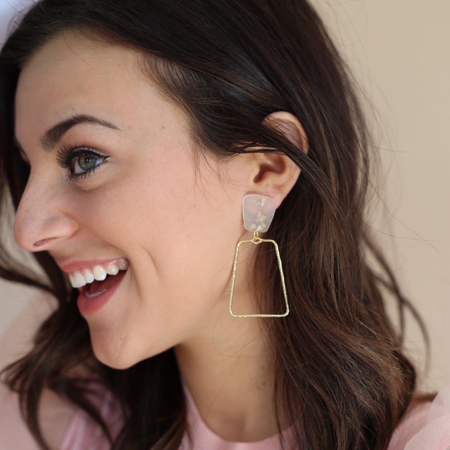 Kaelyn - Gold Confetti - Earrings - LINNY CO WholesaleAcetate