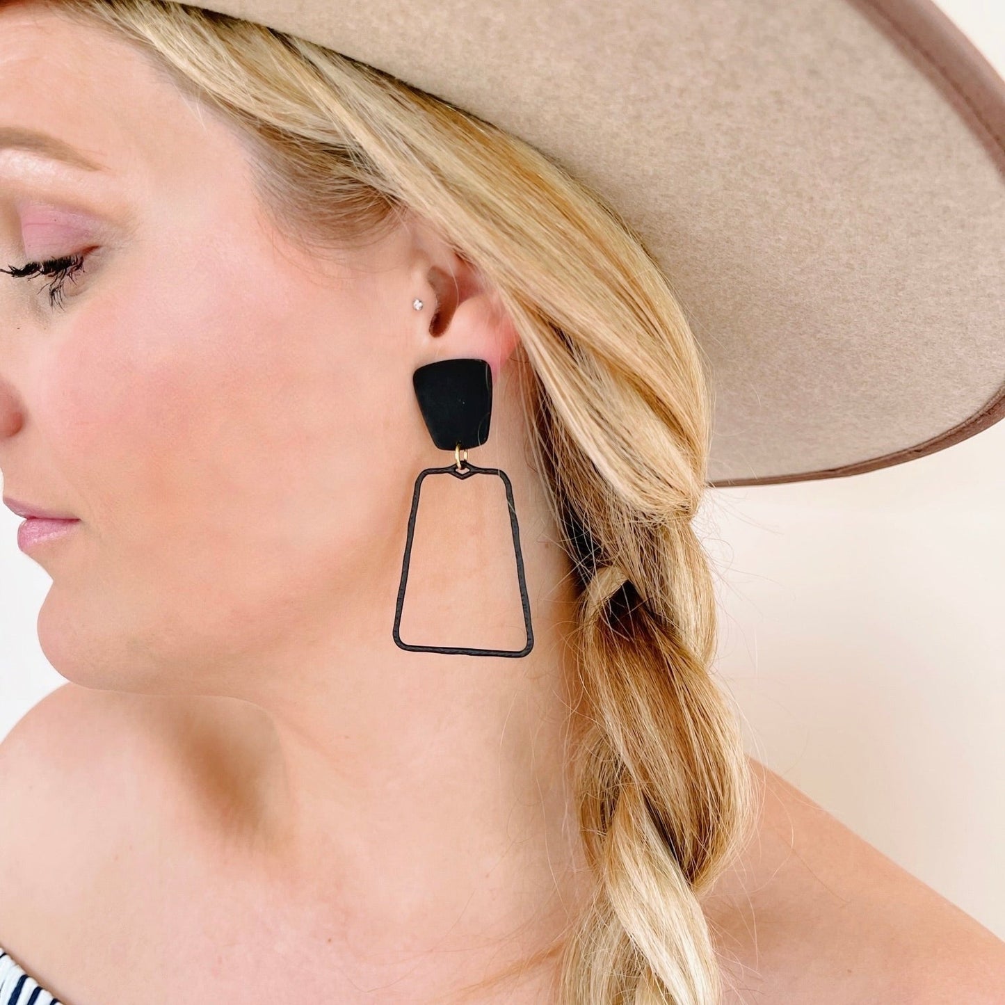 Kaelyn - True Black - Earrings - LINNY CO WholesaleAcetate