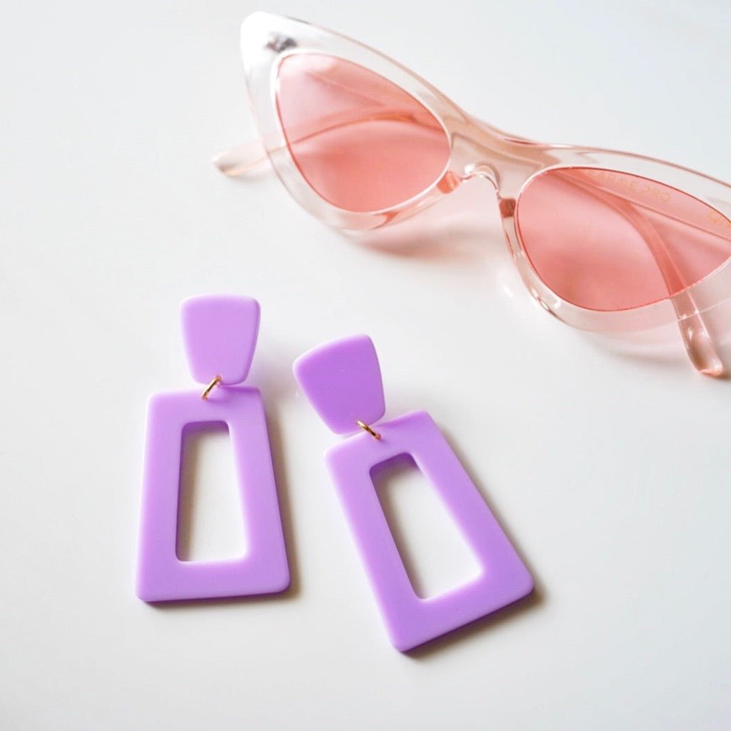 Kennedy Statement Earrings - Lilac - LINNY CO WholesaleAcetate