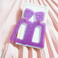 Kennedy Statement Earrings - Purple Glitter - LINNY CO WholesaleAcetate