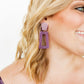 Kennedy Statement Earrings - Purple Glitter - LINNY CO WholesaleAcetate