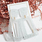 Kennedy Statement Earrings - Silver Glitter - LINNY CO WholesaleAcetate