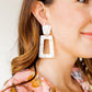 Kennedy Statement Earrings - White Shell - LINNY CO WholesaleAcetate