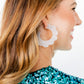 Margo Scallop Hoop Earrings - Silver Glitter - LINNY CO WholesaleAcetate