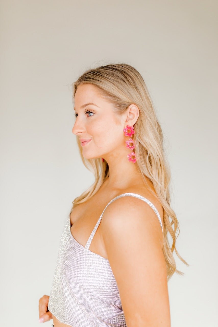 Zoey Statement Earrings - Azalea Pink - LINNY CO WholesaleAcetate