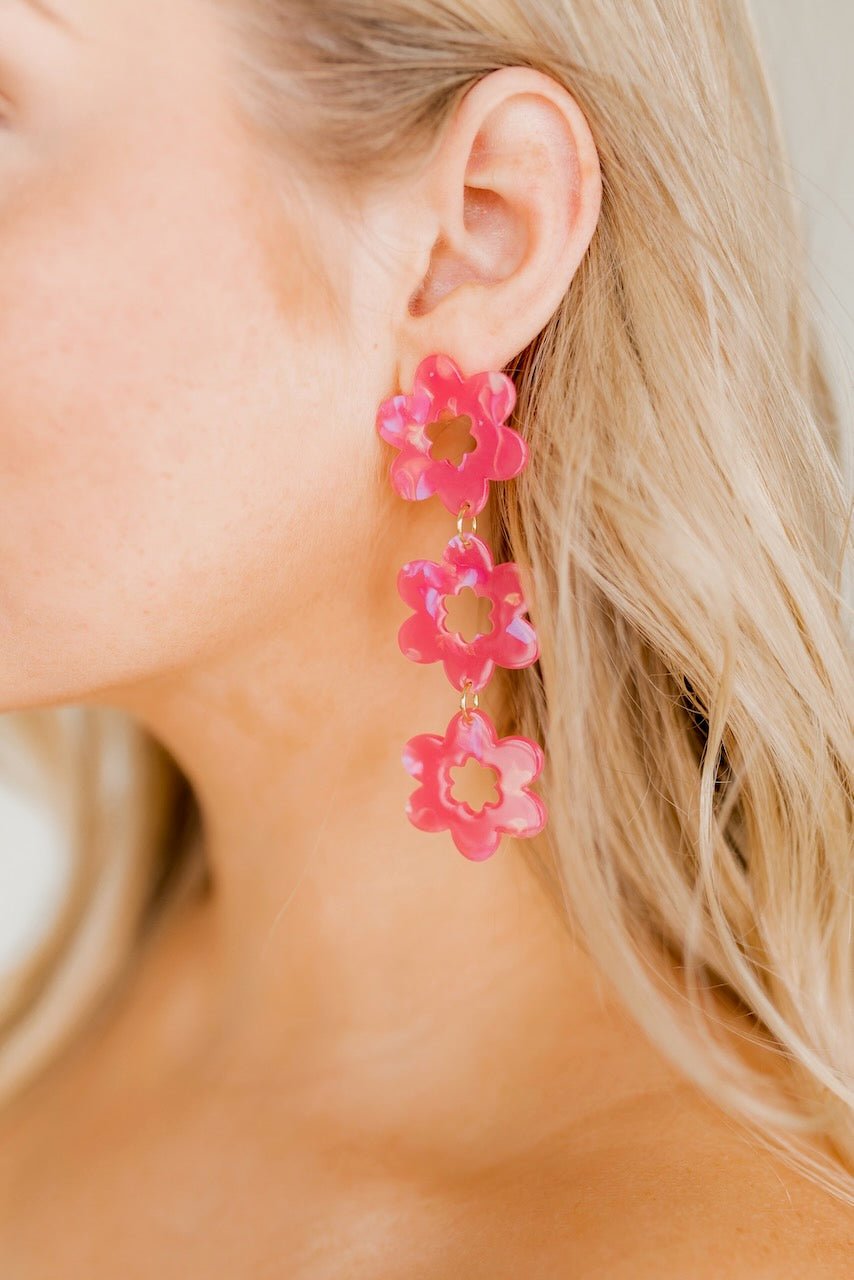 Zoey Statement Earrings - Azalea Pink - LINNY CO WholesaleAcetate