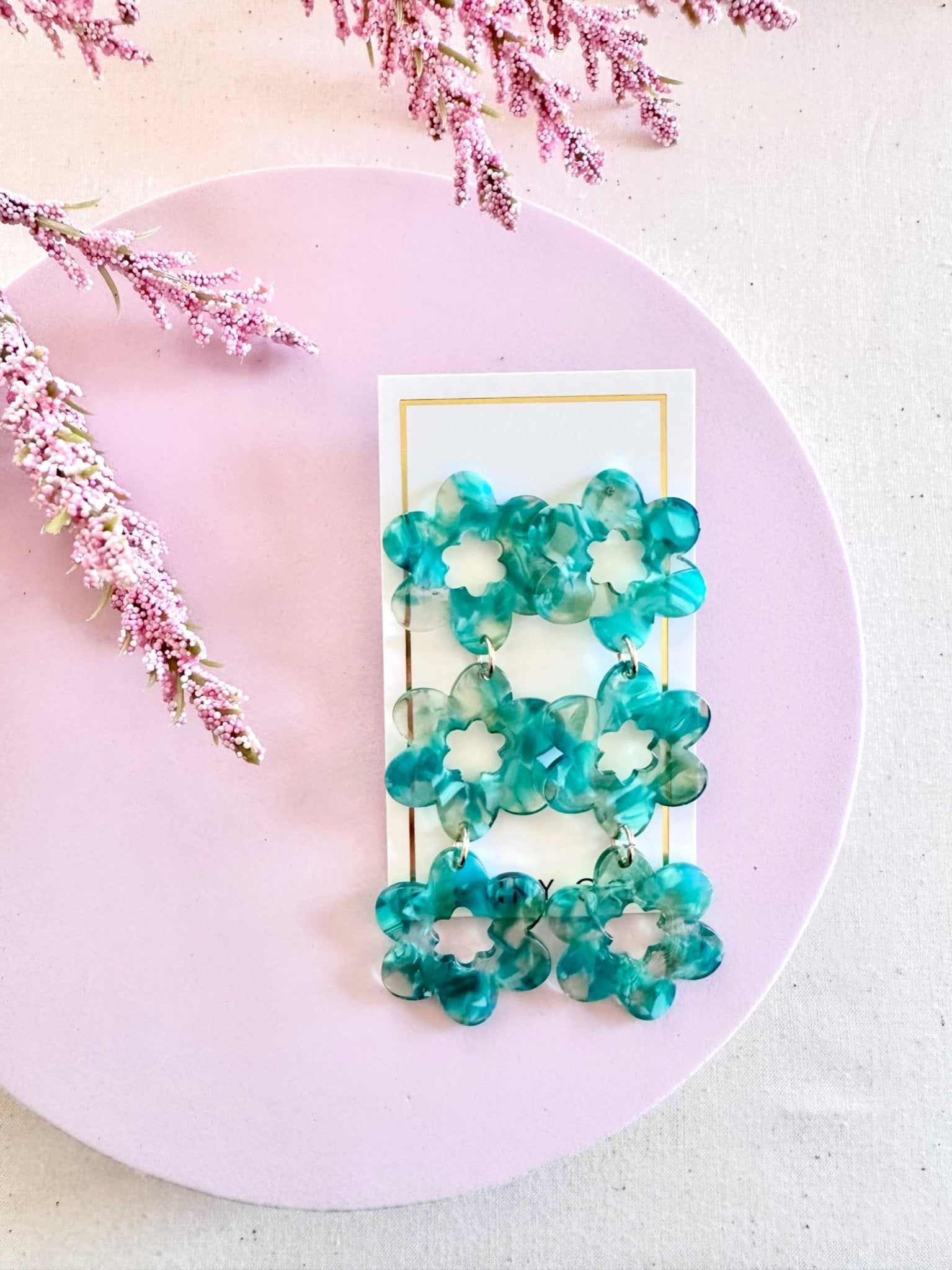 Zoey Statement Earrings - Bahama Mama - LINNY CO WholesaleAcetate