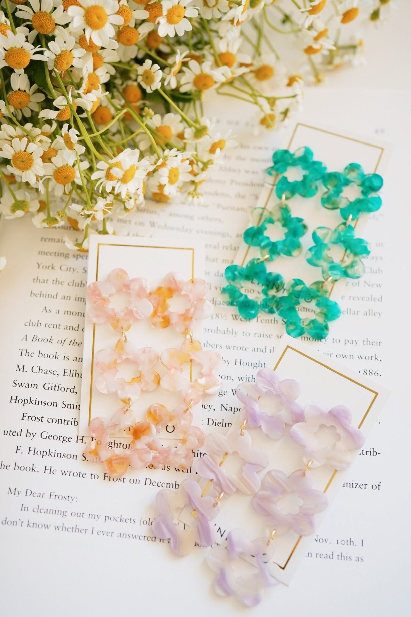 Zoey Statement Earrings - Bahama Mama - LINNY CO WholesaleAcetate