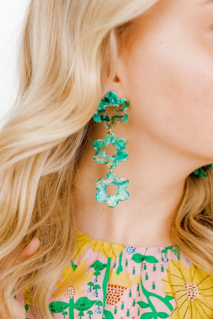Zoey Statement Earrings - Bahama Mama - LINNY CO WholesaleAcetate