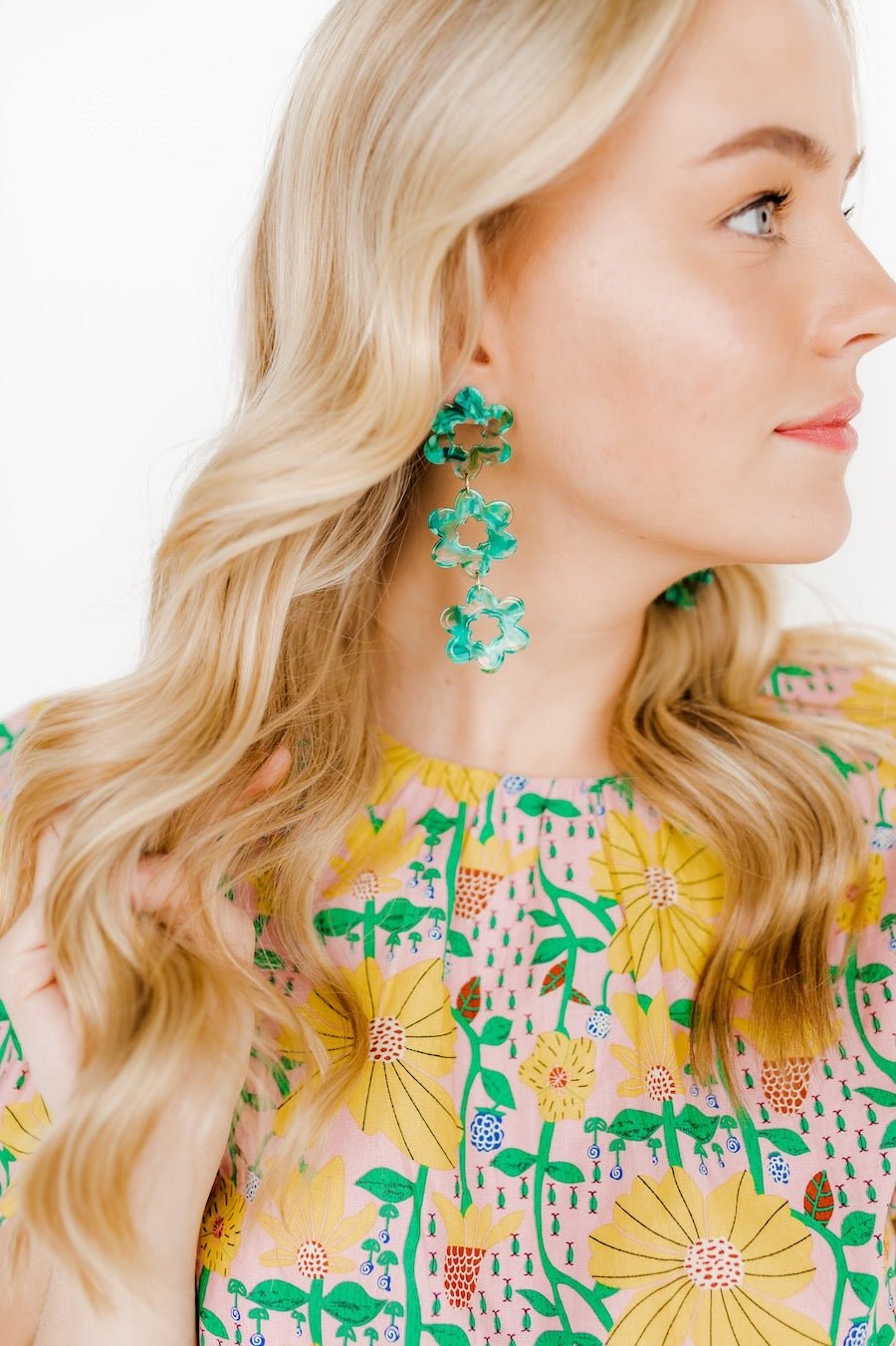 Zoey Statement Earrings - Bahama Mama - LINNY CO WholesaleAcetate