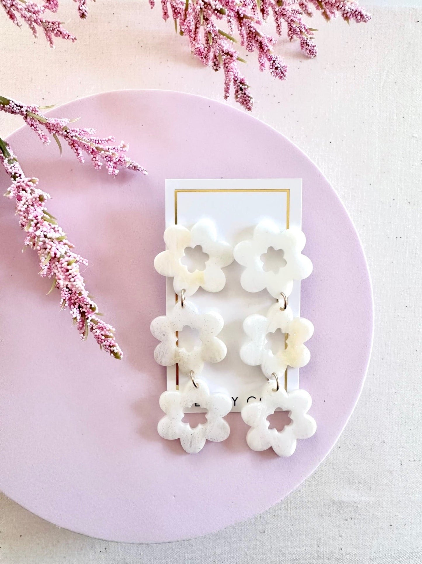 Zoey Statement Earrings - Milky Way - LINNY CO WholesaleAcetate