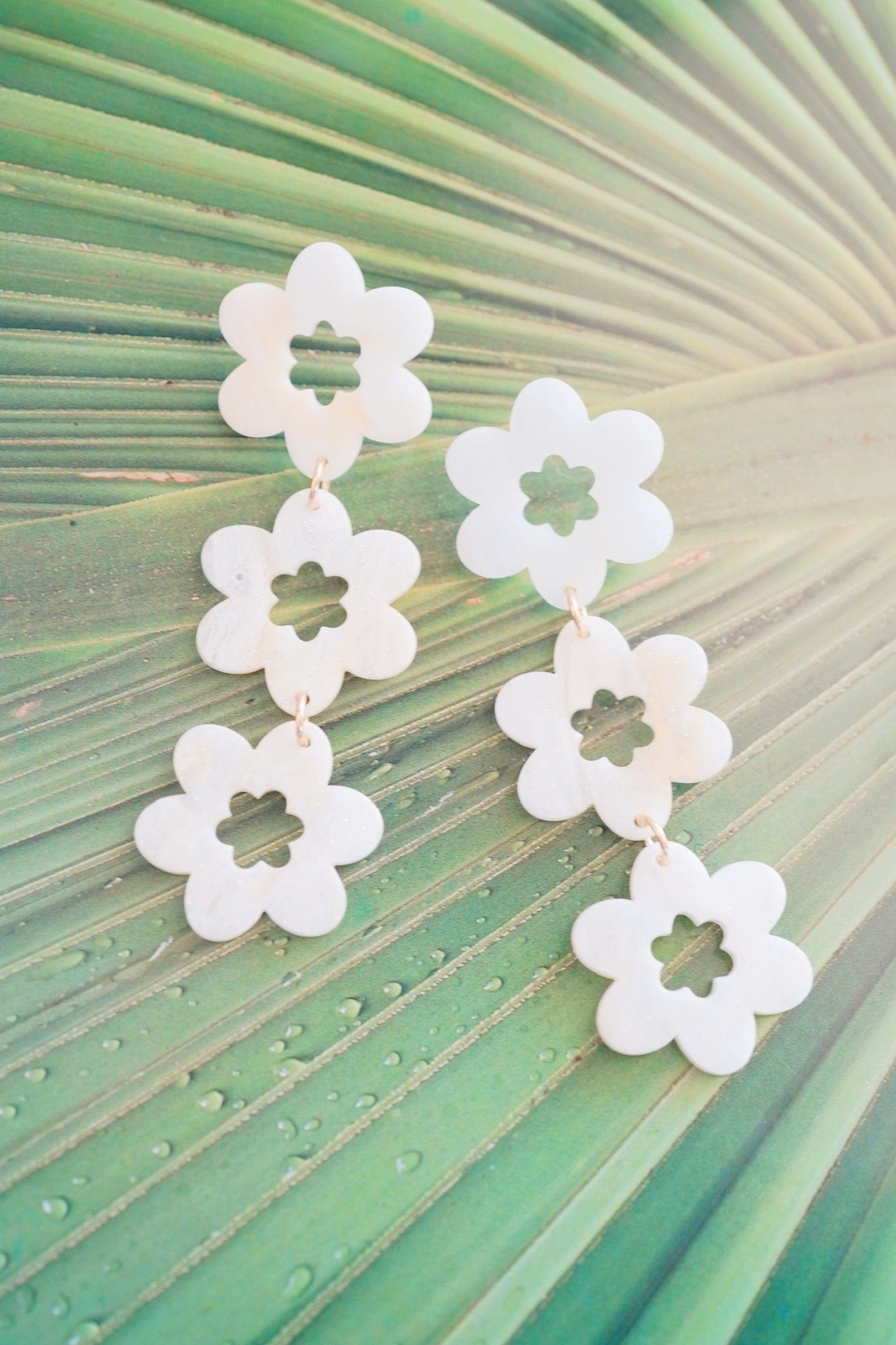 Zoey Statement Earrings - Milky Way - LINNY CO WholesaleAcetate