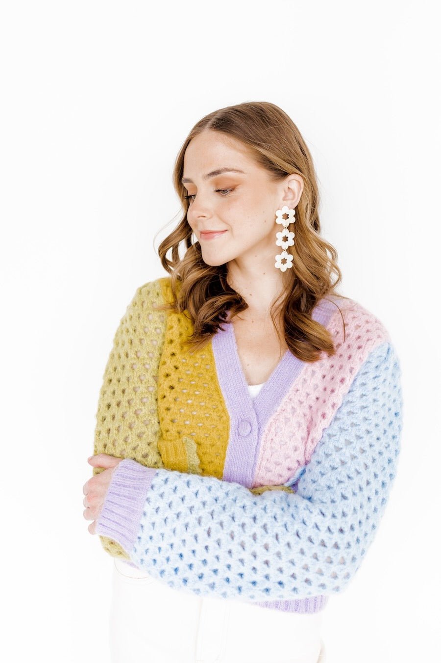 Zoey Statement Earrings - Milky Way - LINNY CO WholesaleAcetate